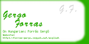 gergo forras business card